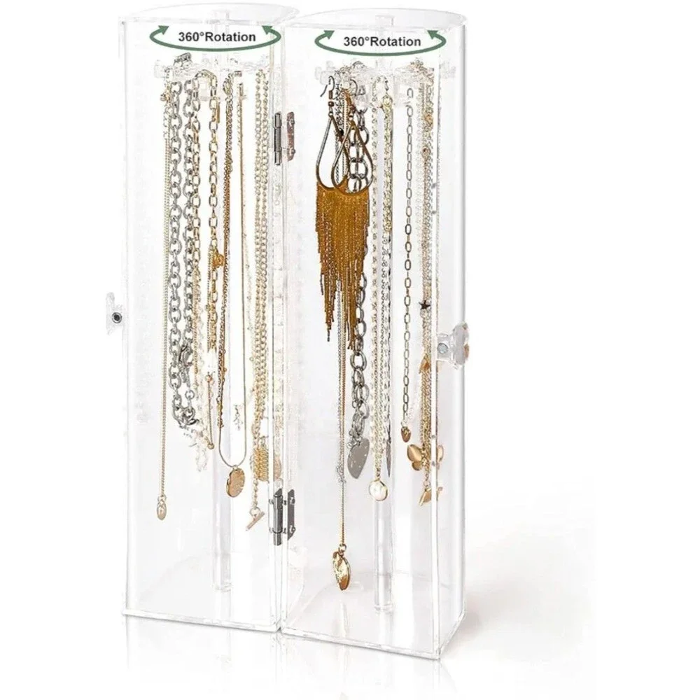 Acrylic Necklace Holder Necklace with 24 Hooks Decorative Storage Jewelry Holder